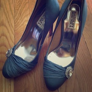 Badgley Mischka Blue Satin Heels